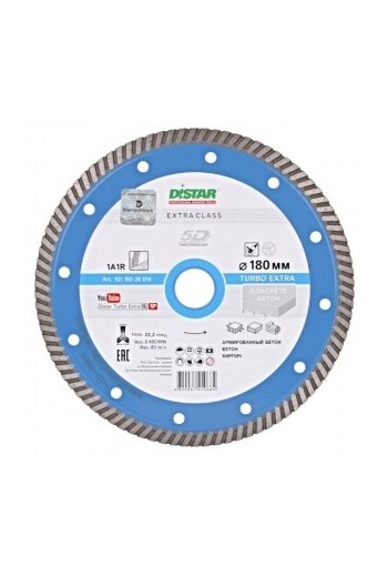диск алмазний 1A1R (180x2,4x9x22,23) Distar Turbo Extra (10115028014)