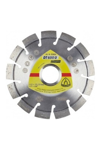 Алмазний відрізний диск (115х2, 4х22, 23) Klingspor DT 600 U Supra (322630)