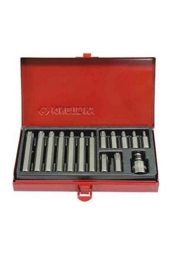 Набір біт c адаптером TORX 1/2" Т20-Т55 (15 од.) KING TONY (1015PQ)