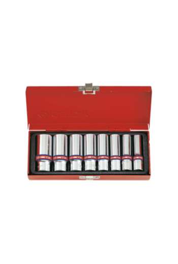 Набір головок 6-гранних подовжених 3/8"-13/16" (8 пр.) дюйм KING TONY (3508SR)
