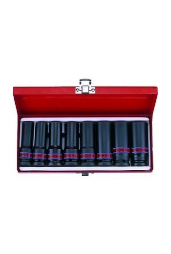 Набір головок 1/2" ударних 8ед 12-24мм удлин. KING TONY (4410MP01)