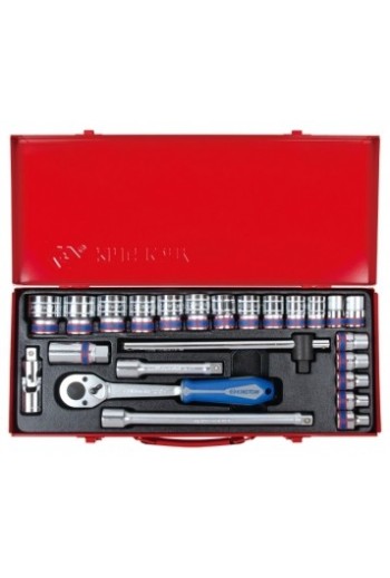 Набір головок 1/2" 24 ед. 6гр. 10-32мм. KING TONY (4528MR)