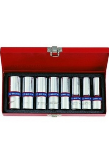 Набір торцевих головок 1/2" гл. 6-гранных12-23мм 8 пр.KING TONY (4308MR)