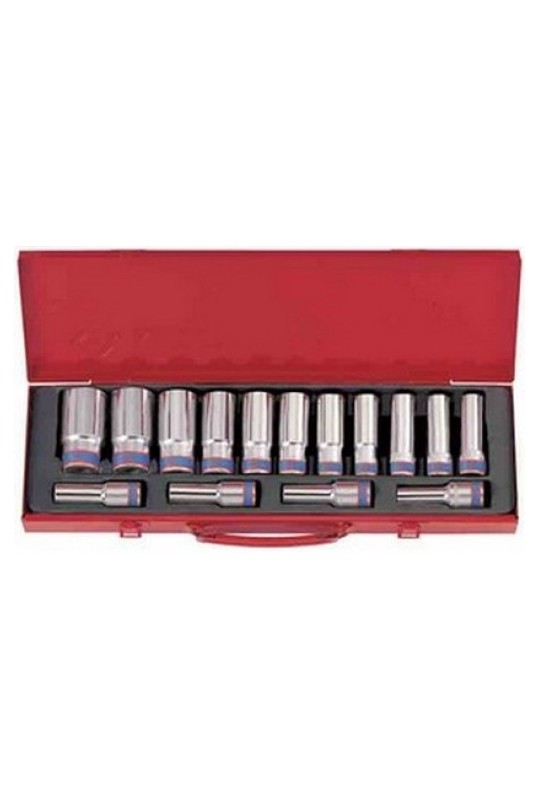 Набір головок 1/2" (10-32мм) 12-гранних глиб. 15 ед. KING TONY (4215MR)