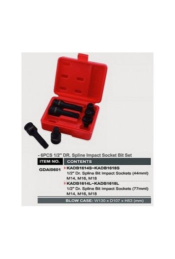 Набір головок ударних 1/2 SPLINE M14-M18 6ед. TOPTUL GDAI0601