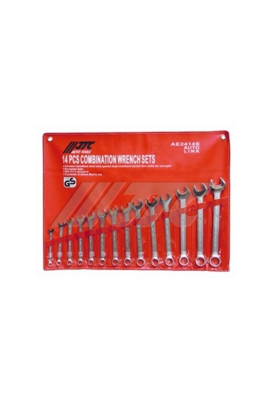 Набір рожково-накидних ключів 8-24мм, 14ед., ЄВРО-ТИП JTC AE2414S