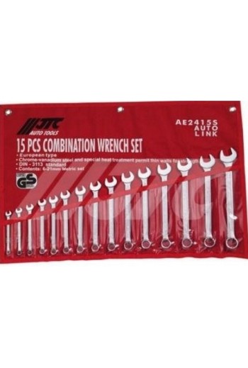 Набір рожково-накидних ключів 6-21мм, 15ед.,ЄВРО-ТИП JTC AE2415S