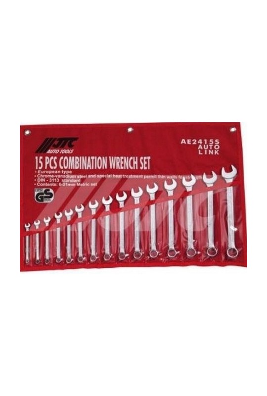 Набір рожково-накидних ключів 6-21мм, 15ед.,ЄВРО-ТИП JTC AE2415S
