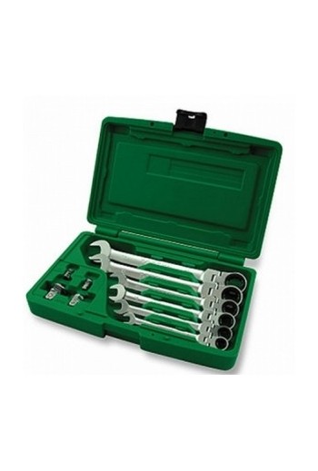 Набір ключів комбінованих з трещоткою і шарниром 8-19мм + переходники TOPTUL GAAI1003