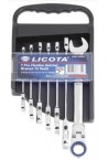 Набір трещотних ключів Licota, з полукарданом 72 зуба 7пр. (ARW-12MK07)