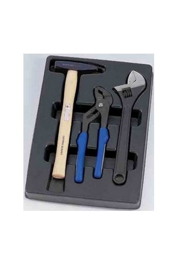 Набір інструментів (трубний захват, розвідний ключ, молоток) KING TONY (9-90103PP)