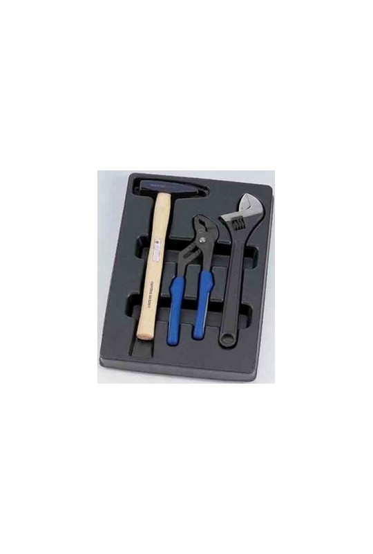 Набір інструментів (трубний захват, розвідний ключ, молоток) KING TONY (9-90103PP)