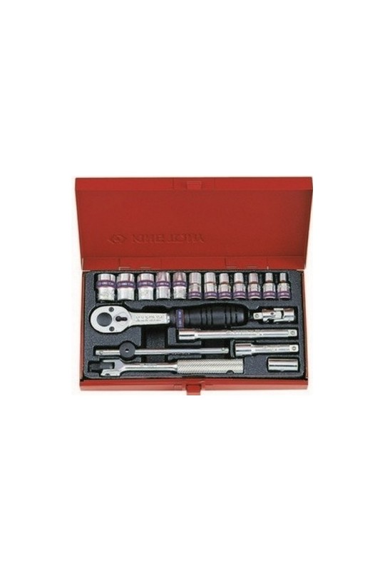 Набір головок 1/4" 12-ти гранні (4-13mm) 19 ед. KING TONY (2021MR)