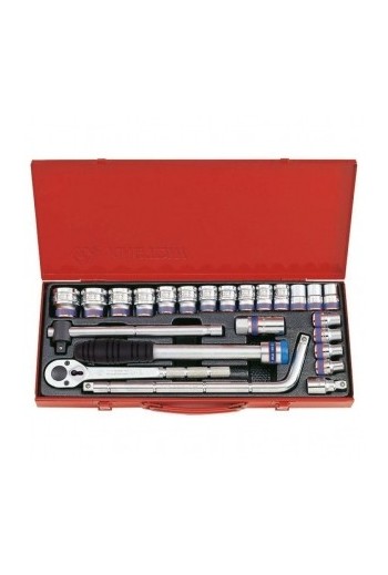 Набір торцевих головок 1/2" 6-гранних 10-32мм 24 ед. KING TONY (4533MR)