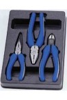 Набор шарнирногубц. инструмента 3 предмета (плоскобцы,бокорези,тонкогубцы) KING TONY (9-40103GP)