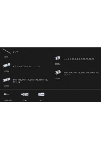 Набір інструментів 48ed 1/4" метрич/дюйм, довжина/короткі в ложементі KING TONY (9-2548CR)