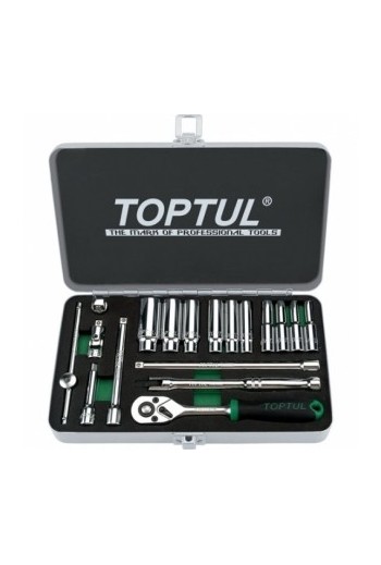 Набір інструментів 1/4 18ед. дюймового 3/16-9/16 (довгі головки) TOPTUL GCAD1813
