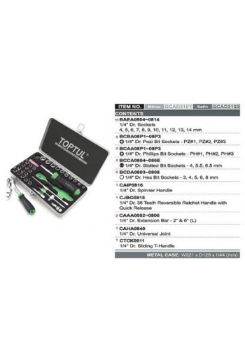 Набір інструмента 1/4 31ед. TOPTUL GCAD3101