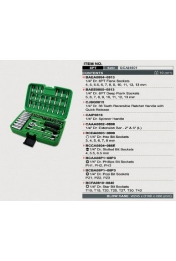 Набір інструмента 1/4 46ед. TOPTUL GCAI4601