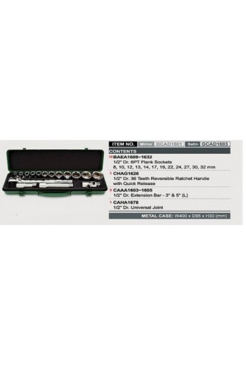 Набір інструмента 1/2 16ед. (6-гр.) TOPTUL GCAD1601