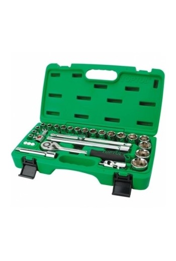 Набір інструмента 1/2 28ед. со светящимся переходником TOPTUL GCAI2801