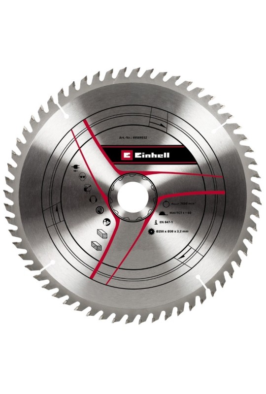 Пиляльний диск Einhell, 250х30 мм, T60