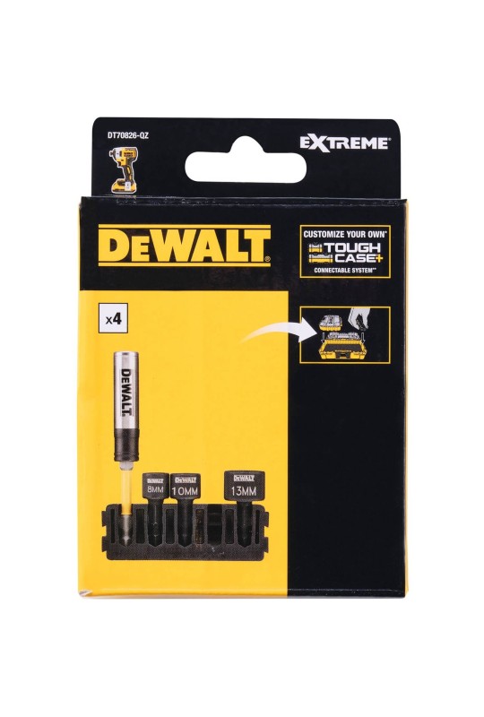 Касета з набором торцевих головок магнітних та магнітним тримачем DeWALT DT70826