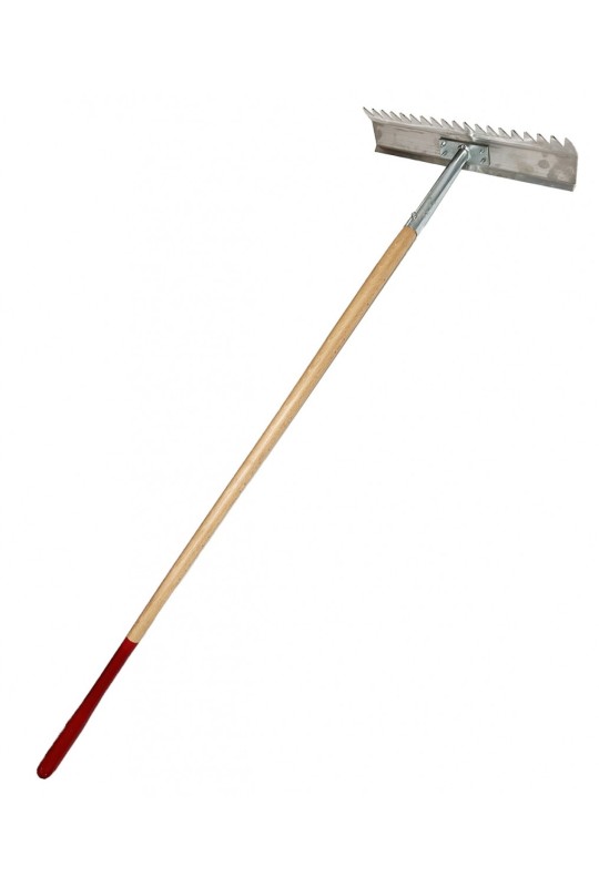 Граблі алюм з дерев. ручкою TEXAS 0,5м Скребок для розподілення бетону/асфальту Barikell (9987)