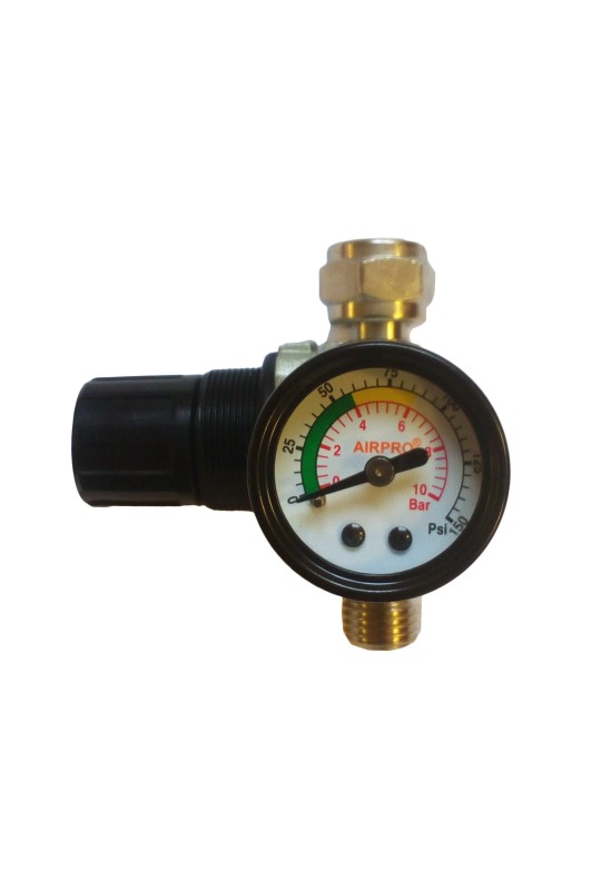 Регулятор тиску (редуктор) HVLP 1/4″ з манометром для фарборозпилювачів Air Pro R11