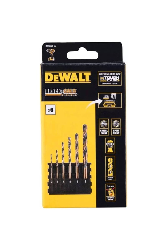 Касета зі свердлами по металу DeWalt, Black & Gold DeWALT DT70828
