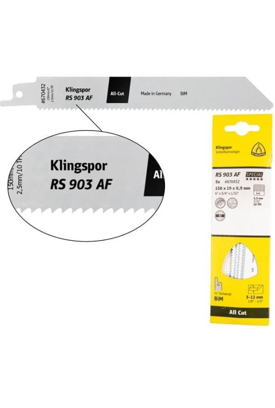 Полотно для шабельної пилки Klingspor RS 903 AF Special (150мм)