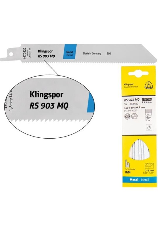 Полотно для шабельної пилки Klingspor RS 903 MQ Special (150мм)