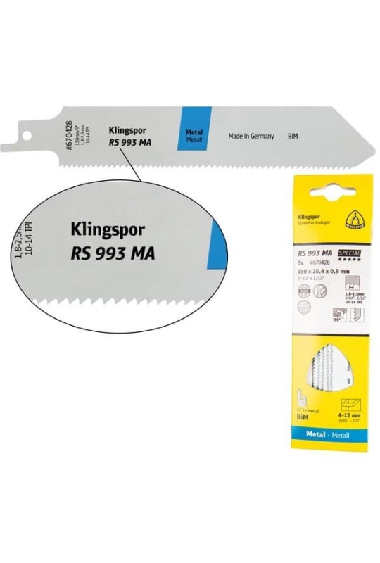 Полотно для шабельної пилки Klingspor RS 993 МА Special (150мм)