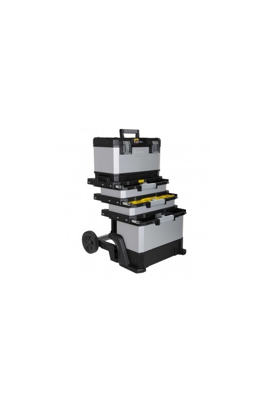 Ящик для ручного инструмента Stanley FatMax Rolling Workshop (568 x 893 x 389мм) пластмасс, с метал. замками, 4 отделения