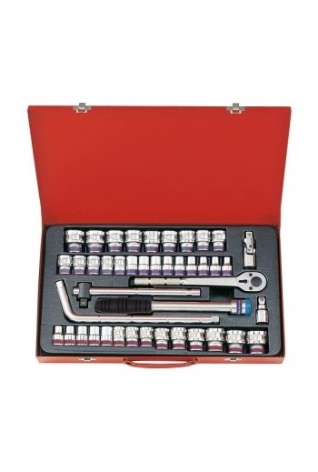 Набір головок 1/2" 43 ед. 12-ти гран (метричний/дюймовий) KING TONY (4044CR)