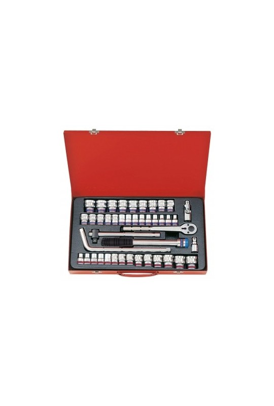 Набір головок 1/2" 43 ед. 12-ти гран (метричний/дюймовий) KING TONY (4044CR)