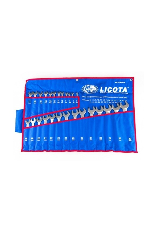 Набір ключів комбінованих Licota, 26 предметів 6-32 мм у скрутці (AWT-ERSK04)