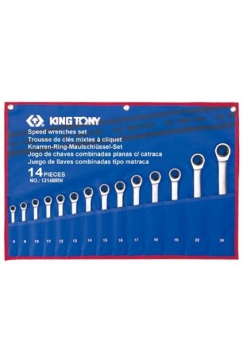 Набір ключів комбі з трещеткой 8-24 мм (14шт.) KING TONY (12114MRN)