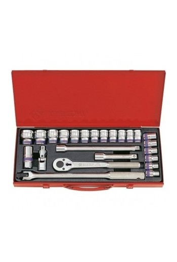 Набір головок 1/2" 24 ед. 12-ти гран. дюйм(3/8-1-1/4) KING TONY (4032MR)