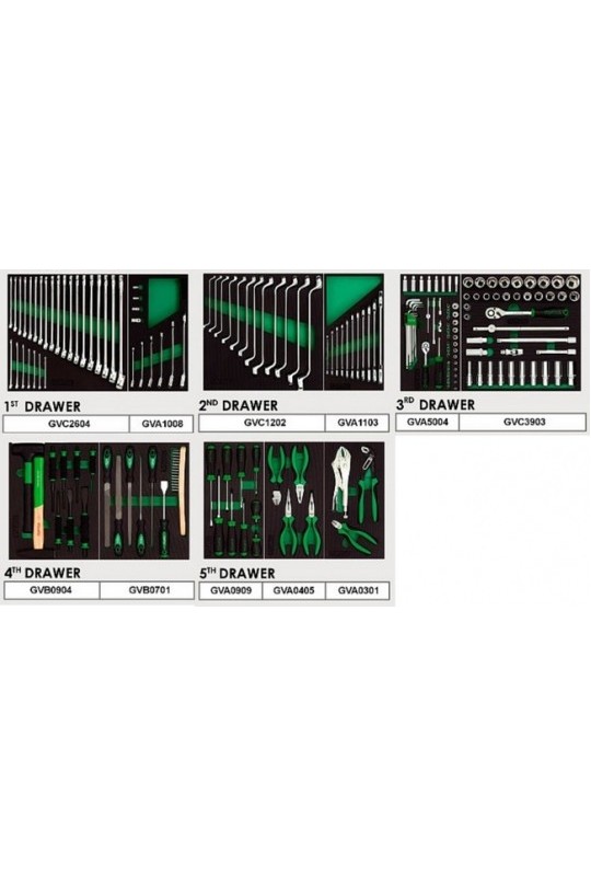 Тележка з інструментом 7 секцій, 180ед. TOPTUL GV-18005