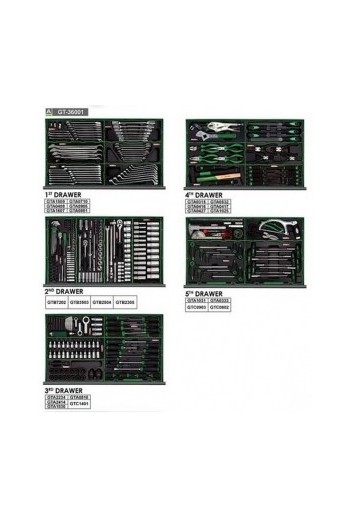 Тележка з інструментом 8 секцій, 360ед. JUMBO TOPTUL GT-36001