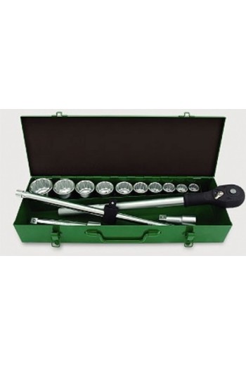 Набір інструмента 3/4 14ед. (12-гр.) металевий корпус TOPTUL GCAD1406