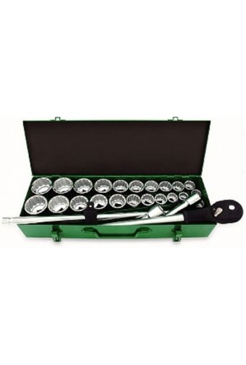 Набір інструментів метр.+дюймового 3/4 26ед. (12-гр.) металевий корпус TOPTUL GCAD2608