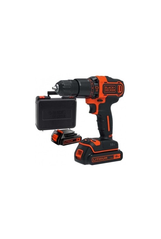 Дрель-шуруповерт ударний акумуляторний BLACK&DECKER BDCHD18KB