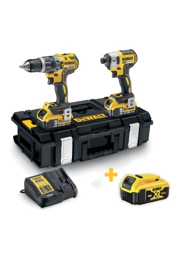 Набір з двох інструментів безщіткових DeWALT DCK266P2+DCB184