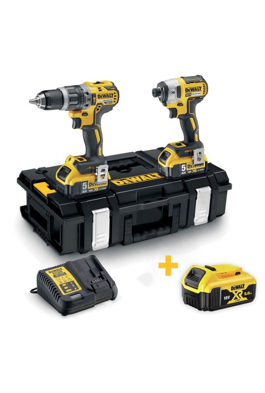 Набір з двох інструментів безщіткових DeWALT DCK266P2+DCB184