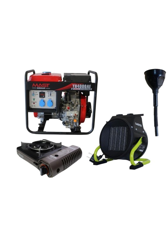 Дизельный генератор THUNDER DRS-12500 + газовая плитка Orcamp CK-505 + 4 газовых картриджа 400 мл