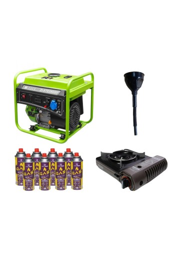 Инверторный генератор Zipper ZI-STE2800IV + газовая плитка Orcamp CK-505 + картридж газовый Pegas 400 мл (8 шт.)