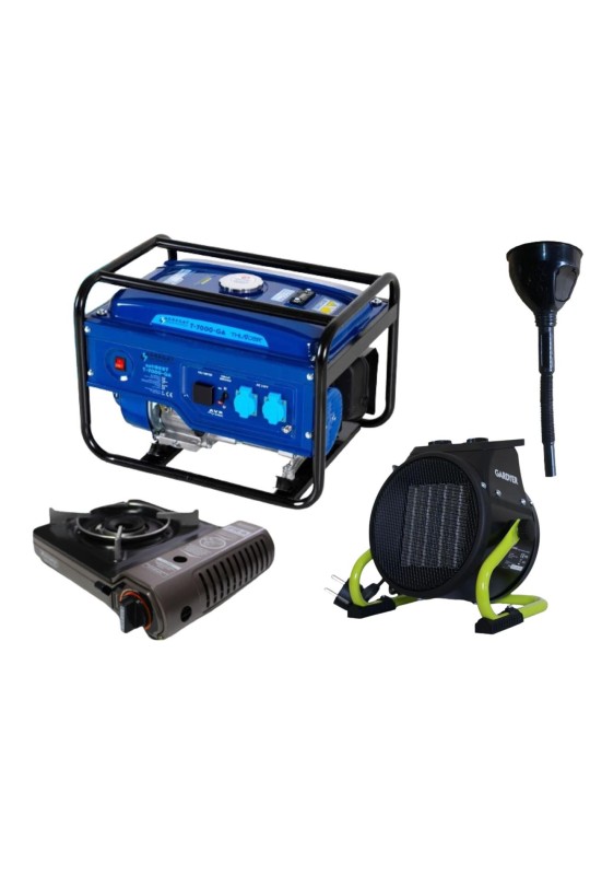 Бензиновый генератор THUNDER T-7000-GA+ газовая плитка Orcamp CK-505+ электрический обогреватель Gardyer HE2000