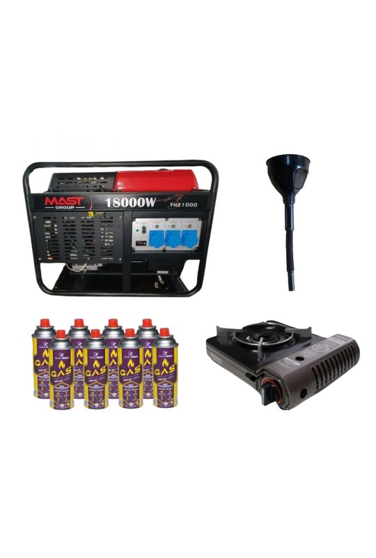 Бензиновый генератор MAST GROUP YH21000+ газовая плитка Orcamp CK-505+ картридж газовый Pegas 400 мл (8 шт.)